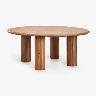 Ronde Tuintafel Van Acaciahout Ginara Acacia Bruin & Ø180 Cm - Sklum