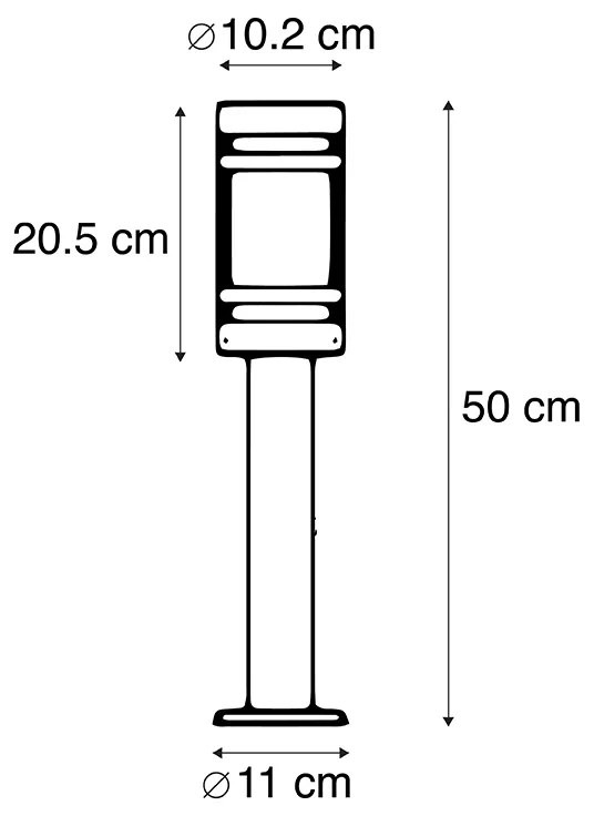 Moderne buitenlamp zwart 50 cm IP44 - Gleam E27 IP44 Buitenverlichting