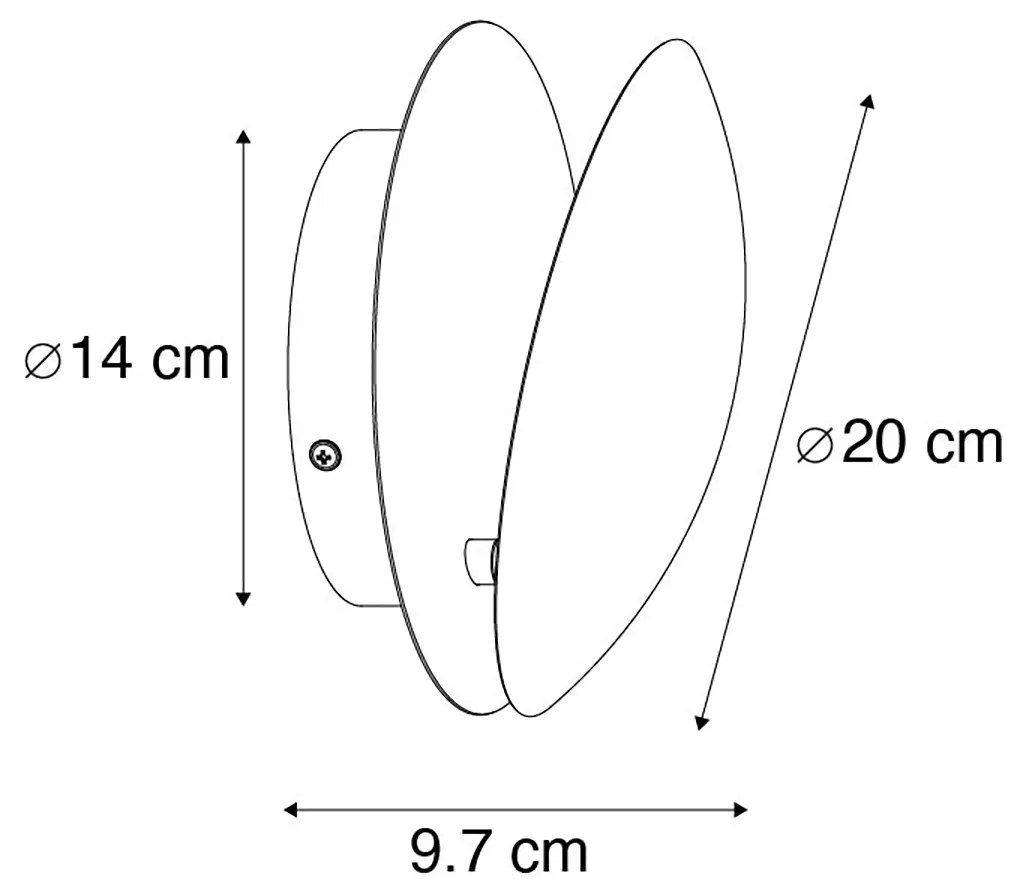 Smart wandlamp koper incl. Wifi G9 - Sunrise