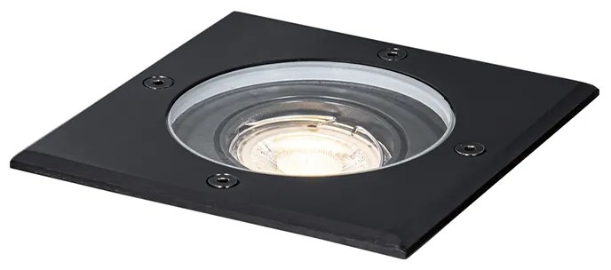 Buiten grondspot zwart vierkant verstelbaar IP65 - Delux