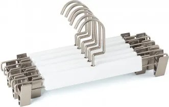 Set Van 6 Houten En Stalen Klemhangers Rita Wit - Sklum