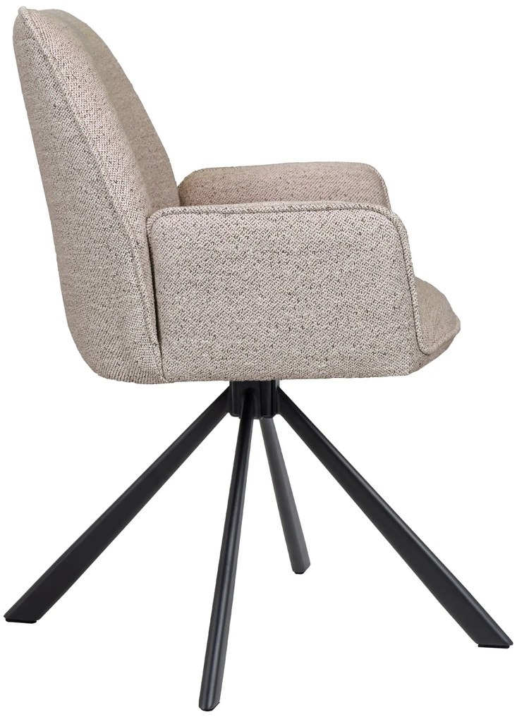 YUNI Beige Latte (stof Monza 60) - MODERNE GESTOFFEERDE DRAAISTOEL VOOR WOONKAMER/EETKAMER/LOFT KANTOOR