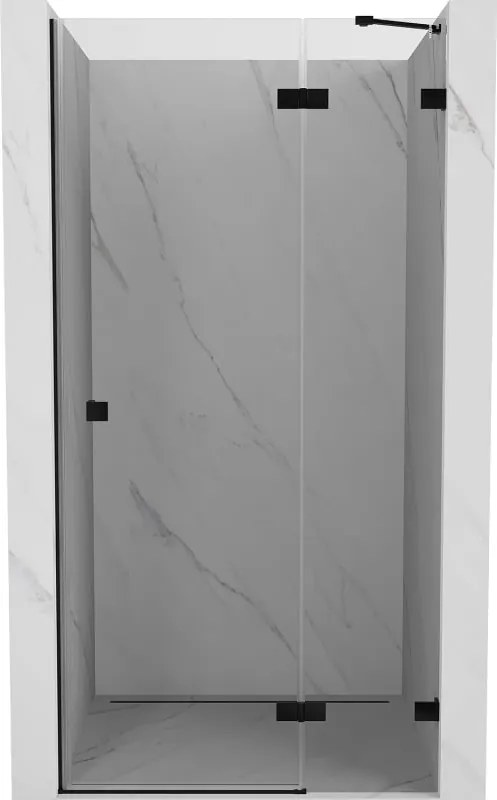 Mexen Lunar douchedeur zwenkbaar rechts 115 cm, transparant, zwart - 834-115-000-70-00-P