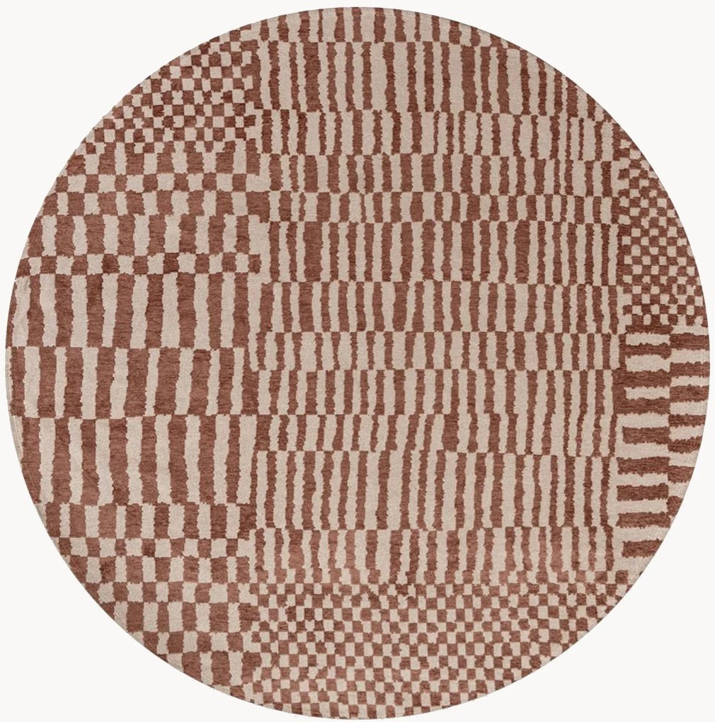 Rond platgeweven jacquard vloerkleed Barber