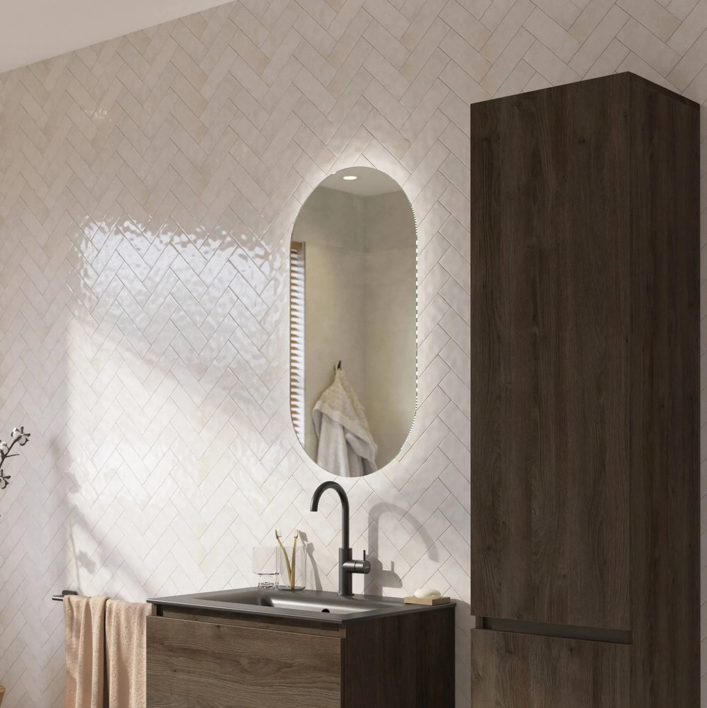 Ben Clip spiegel ovaal met verlichting en anti-condens 40x80 cm