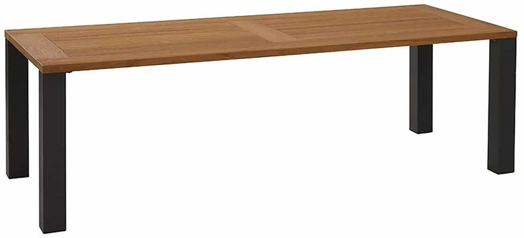 Tuintafel rechthoekig  240 x 95 cm Aluminium/Teak/Aluminium/teak Grijs   Union