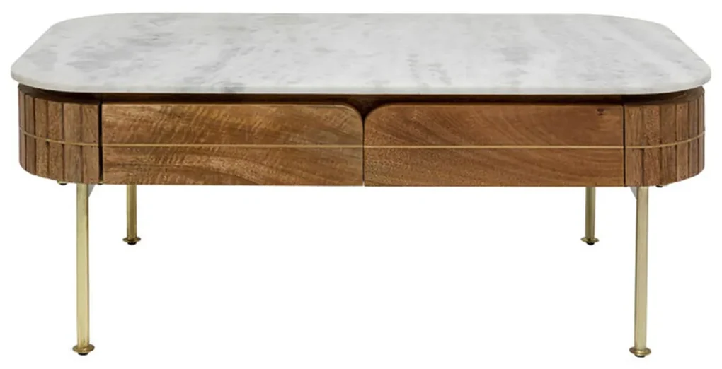 Kare Design Grace Salontafel Marmer Met Lades - 110 X 60cm.