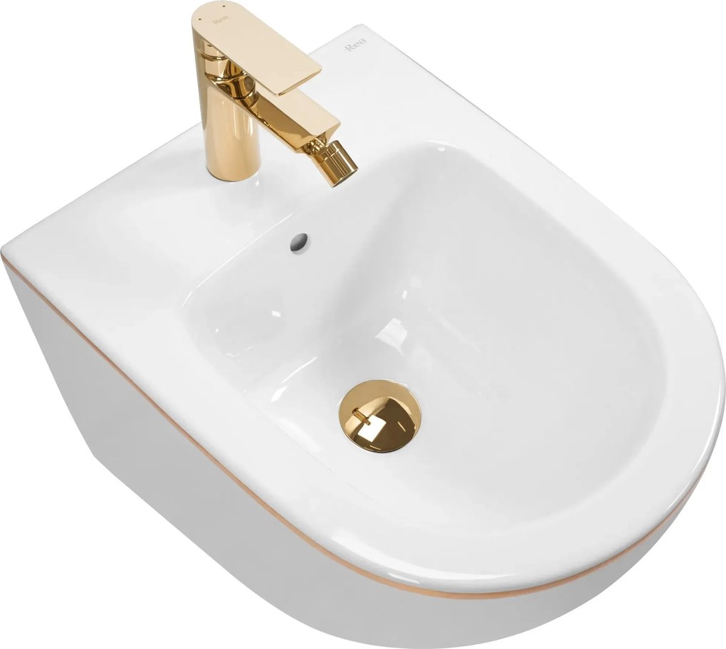 Wandbidet Rea Carlo Mini White Gold Edge