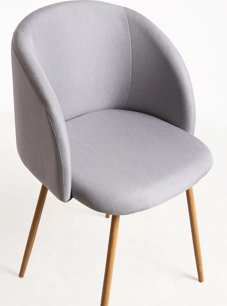 Set 4 Velt Stoffen Stoelen
