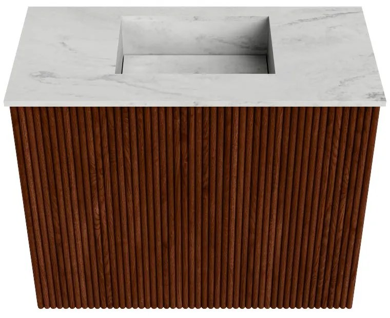 Mondiaz Joya DLux 50cm toiletmeubel ruby met wastafel faye midden zonder kraangat opalo