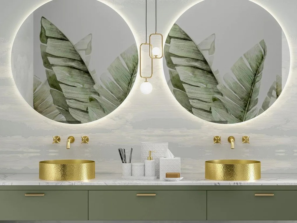Sapho Aurum waskom rond 38cm goud mat met structuur