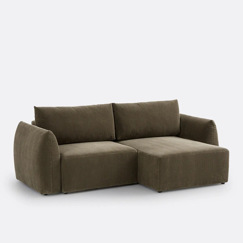 Corduroy hoekslaapbank met koffer, EDITH