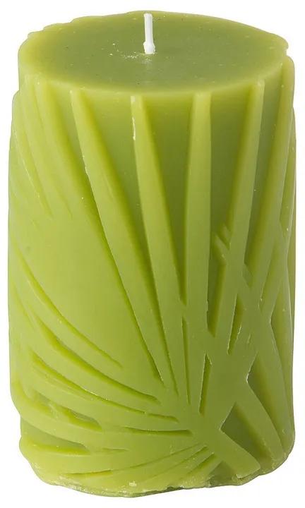 Kaars bladrelief - groen - 7x10 cm