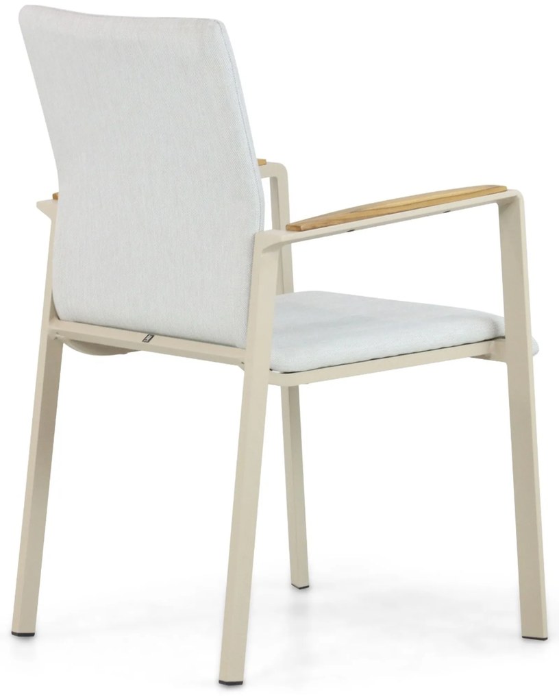 Tuinstoel stapelbaar Aluminium/textileen Taupe-naturel-bruin Lifestyle Garden Furniture Brandon