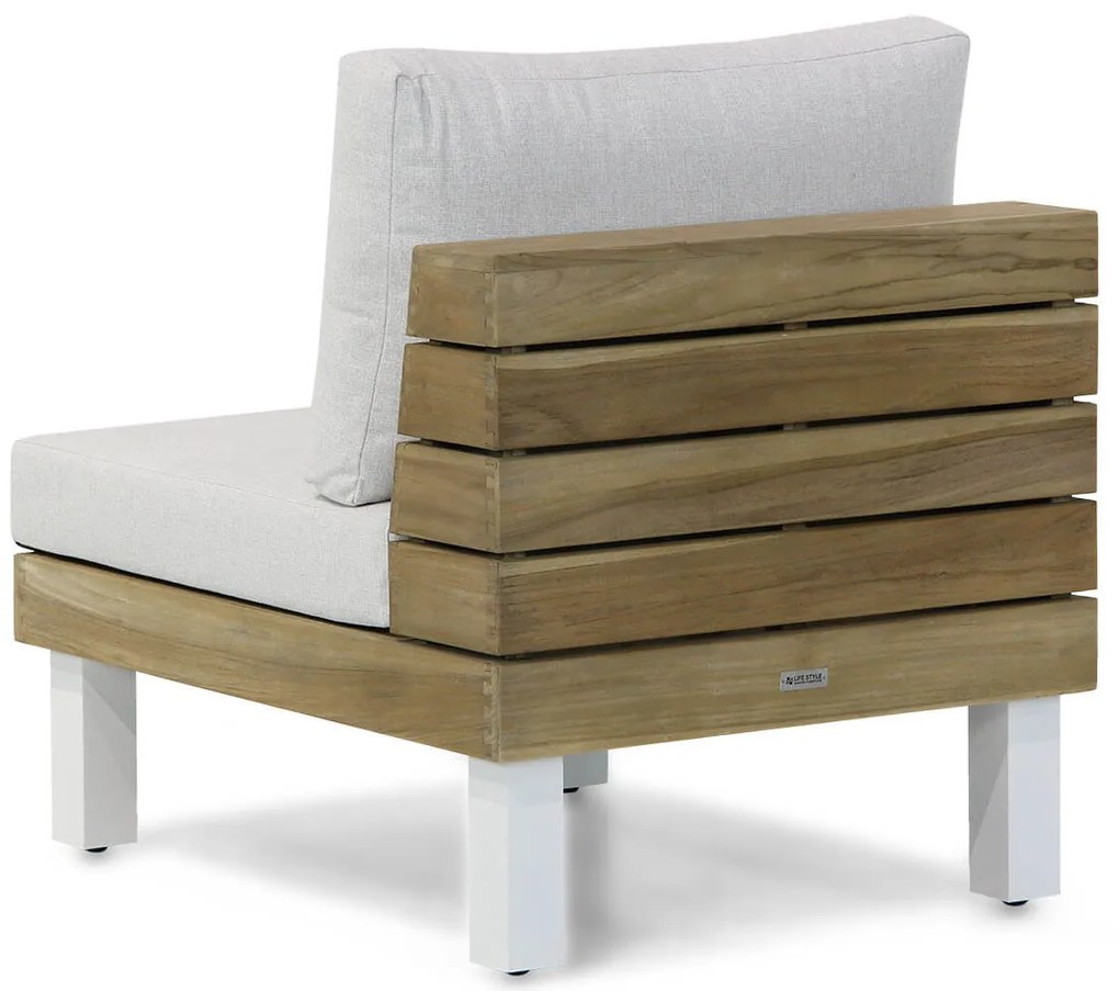 Hoek loungeset 6 personen Teak Old teak greywash  Lifestyle Garden Furniture Seashore/Brighton