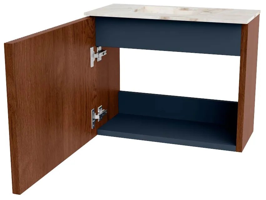 Mondiaz Joya DLux 50cm toiletmeubel ruby met wastafel faye links zonder kraangat frappe