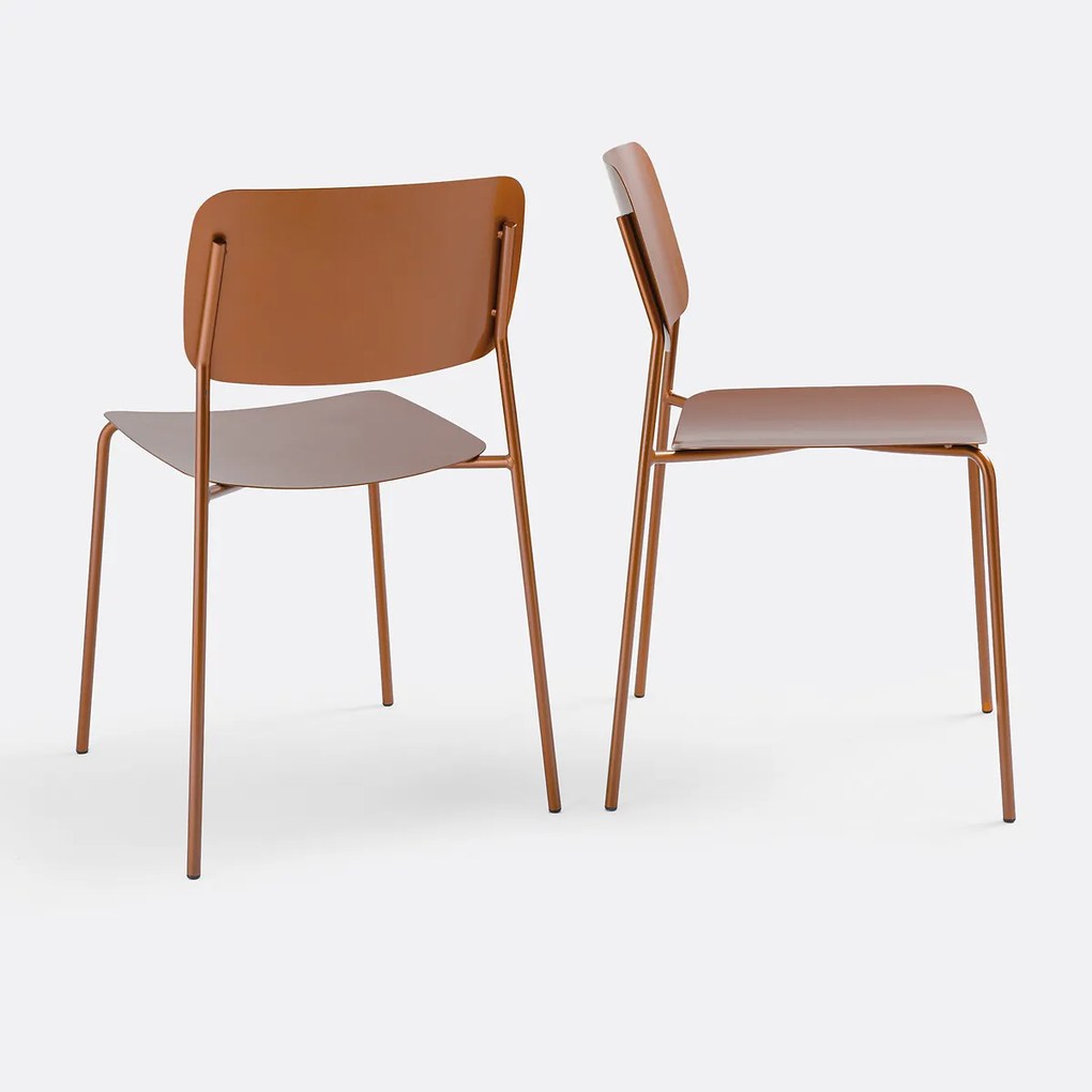 Set van 2 metalen stoelen, Urbani