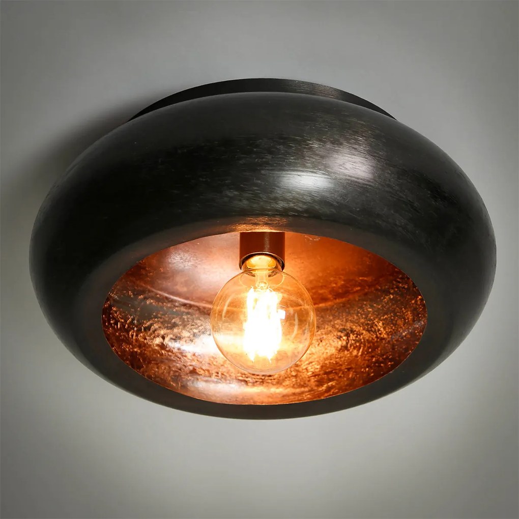 Plafondlamp Zwart Metaal 42 Cm