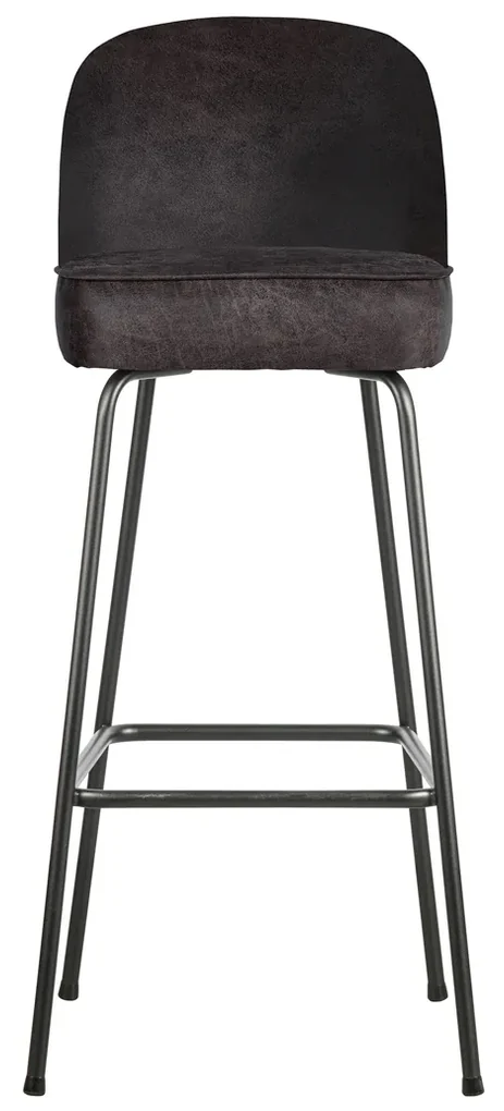 BePureHome Vogue Lederen Barstoel Zwart 80 Cm