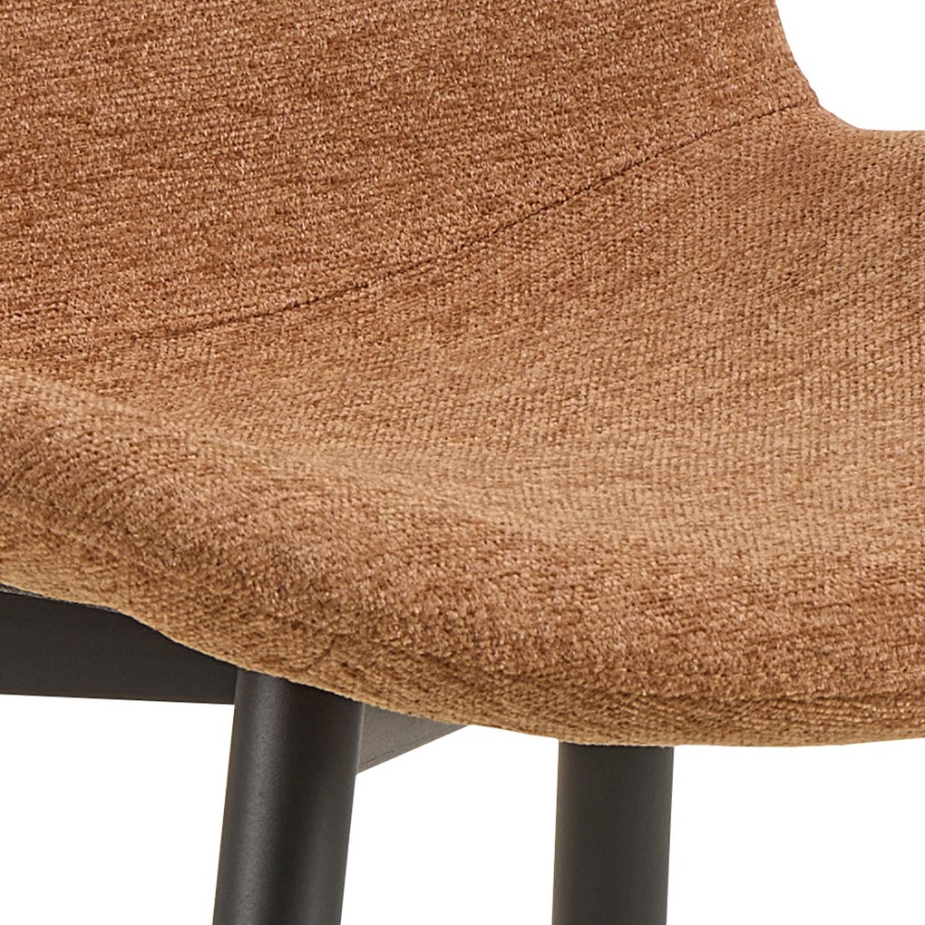 FIORA Terracotta (stof Apia 272)/zwart frame - MODERNE GESTOFFEERDE STOEL VOOR WOONKAMER/EETKAMER LOFT