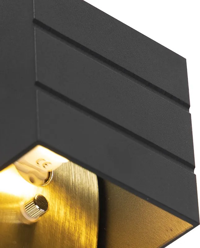 Design wandlamp zwart en goud met lichteffect - Amy