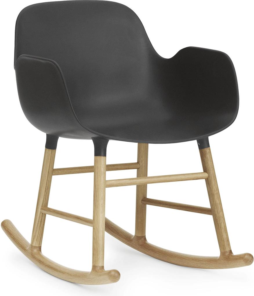 Normann Copenhagen Form Rocking Armchair schommelstoel met eiken onderstel zwart