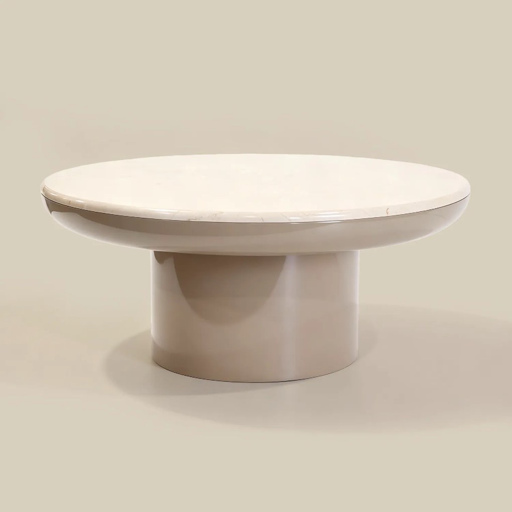 Salontafel Marmer Hoogglans Rond - 80 X 80cm.
