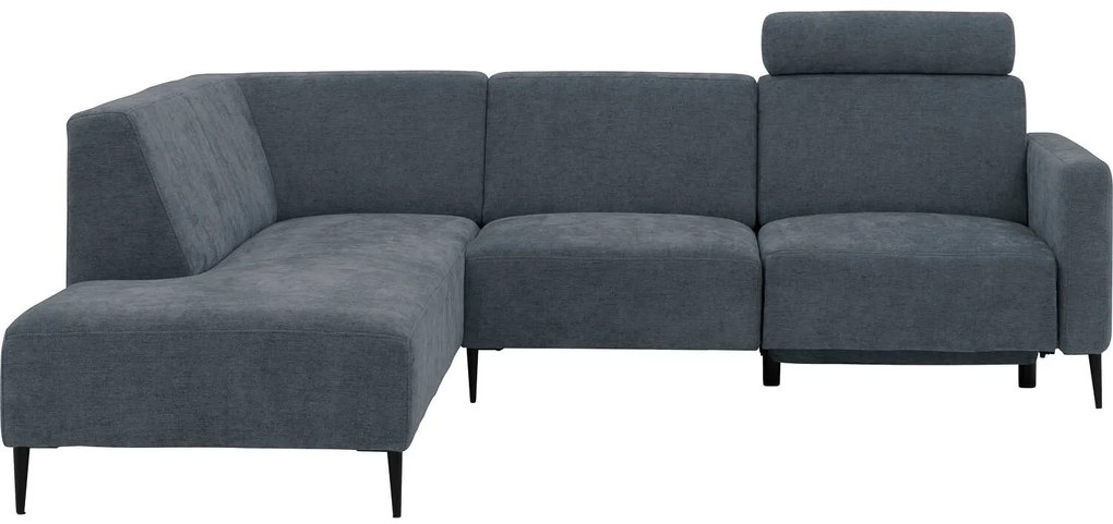 Goossens Hoekbank Tiolo Met Relaxfunctie En Hoofdsteun grijs, stof, 3-zits, modern design met ligelement links