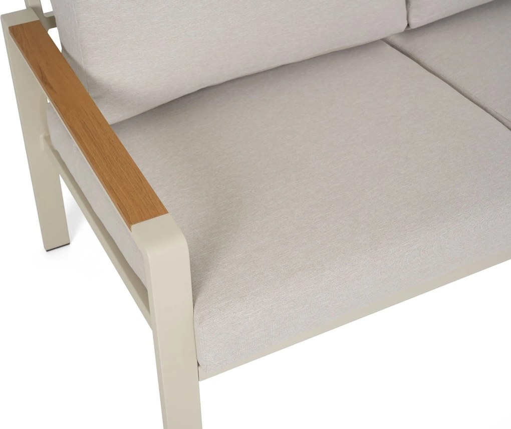 Stoel en Bank Loungeset 4 personen Aluminium Zand/Beige  Domani Furniture Leaf