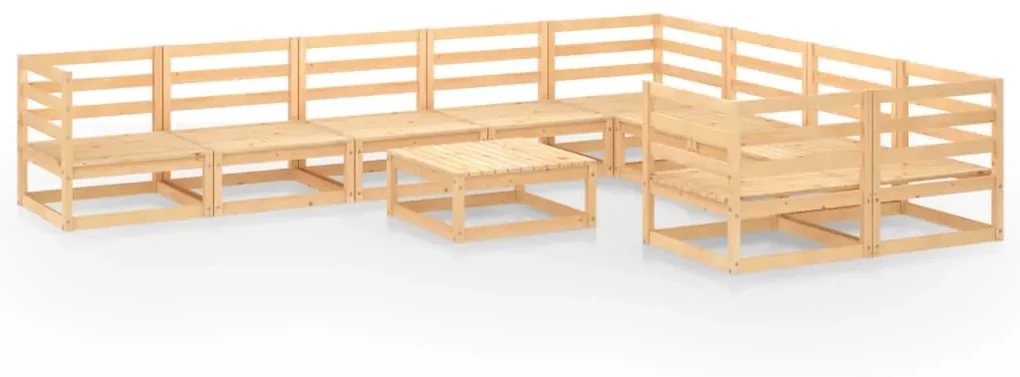 vidaXL 10-delige Loungeset massief grenenhout