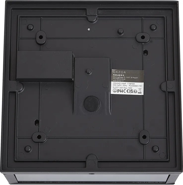 Industriële buiten plafondlamp zwart met bewegingssensor IP44 - Charlois