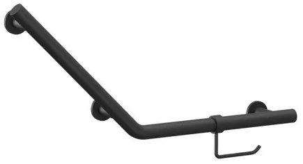 Crosswater Handgreep met WC-rolhouder - schuin - 71.9x33.2cm - mat zwart GBA7232M