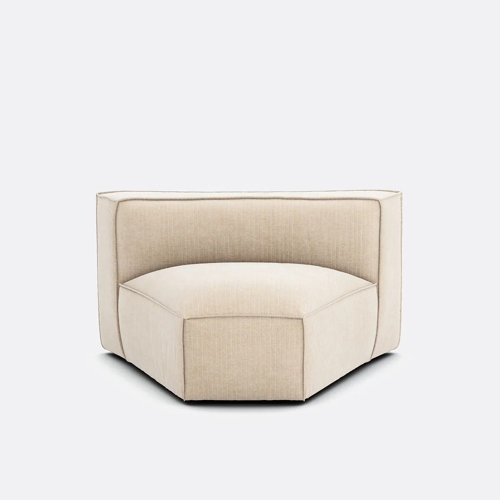 Open hoekelement voor modulaire bank, in vintage ribfluweel, SEVEN