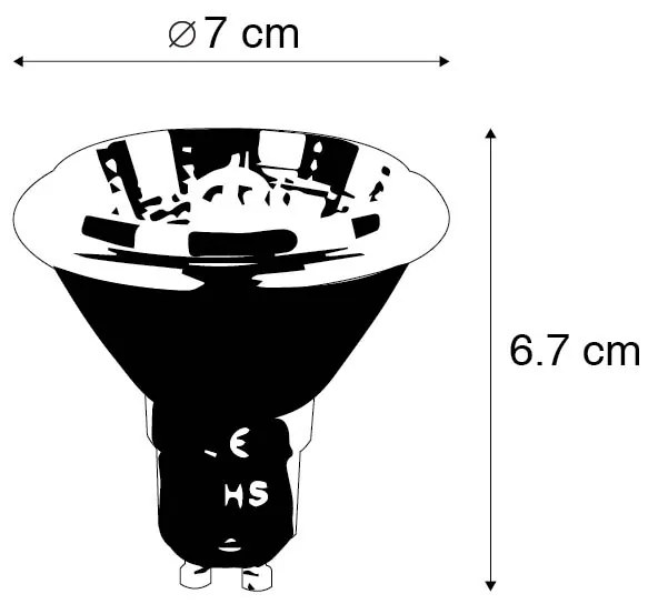 Set van 5 GU10 3-staps dim to warm LED lamp AR70 6W 320 lm 2000-3000K