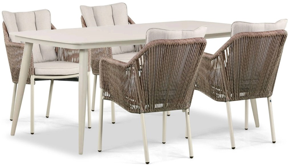 Tuinset 4 personen 180 cm Aluminium/rope Taupe Lifestyle Garden Furniture Marbella/Vienna