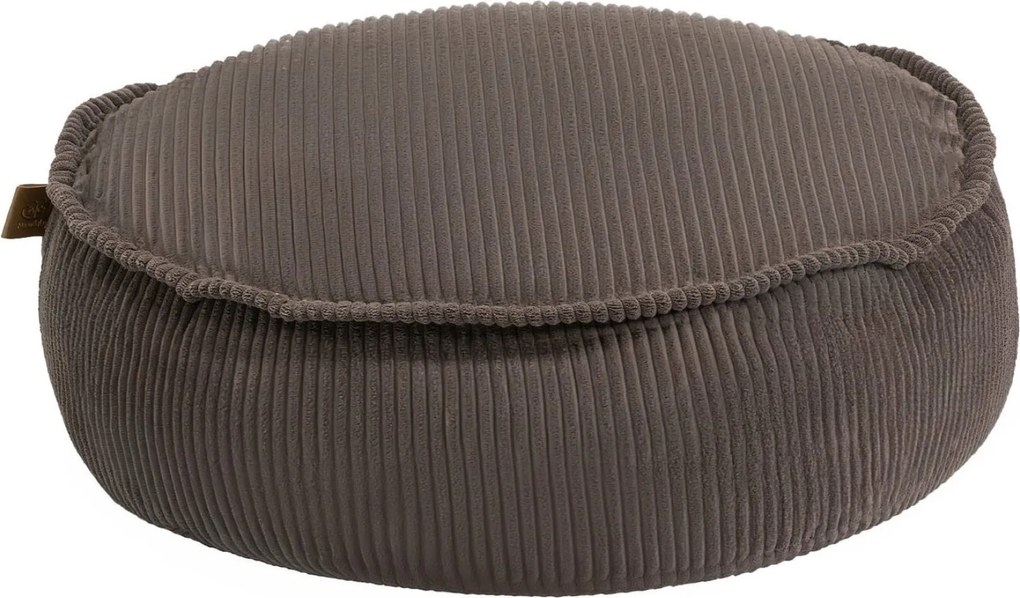 Ronde Kinderpoef Aesthetic Rib - Bruin