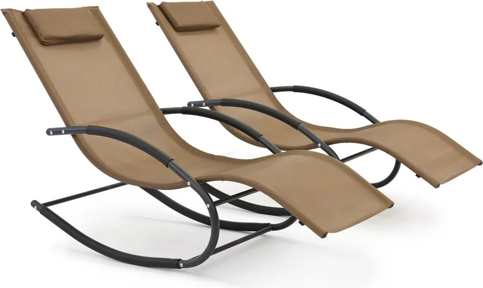 Set van twee Orlando Garden Point bronzen schommelstoelen