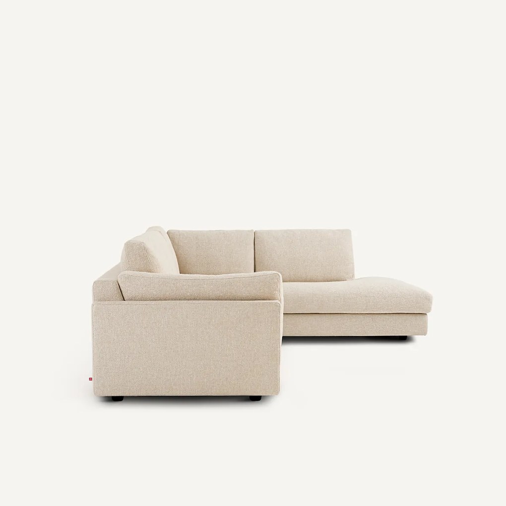 Omvormbare hoekbank met longchair, bouclettestof, César