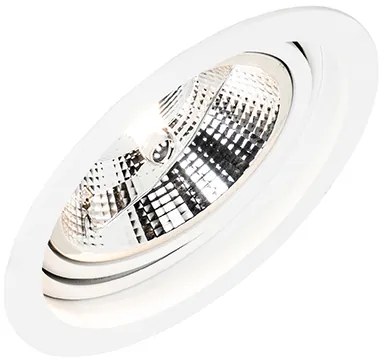 Set van 6 Ronde inbouwspot wit verstelbaar - Chuck 111