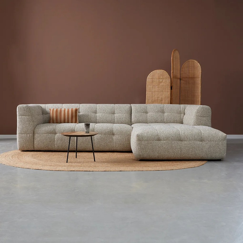 Hoekbank Beige Gemeleerd Rechts