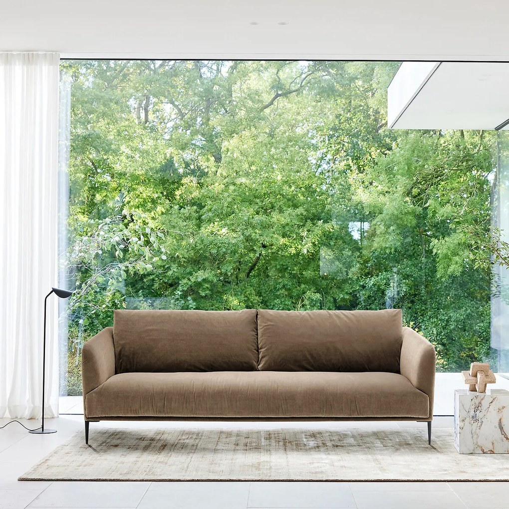 3- of 4-zits fluwelen bank, OSCAR, ontwerp Emmanuel Gallina