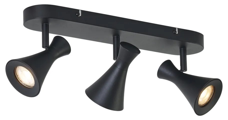 Moderne plafondSpot / Opbouwspot / Plafondspot zwart 3-lichts draai- en kantelbaar - Triangle Modern GU10 ovaal Binnenverlichting Lamp