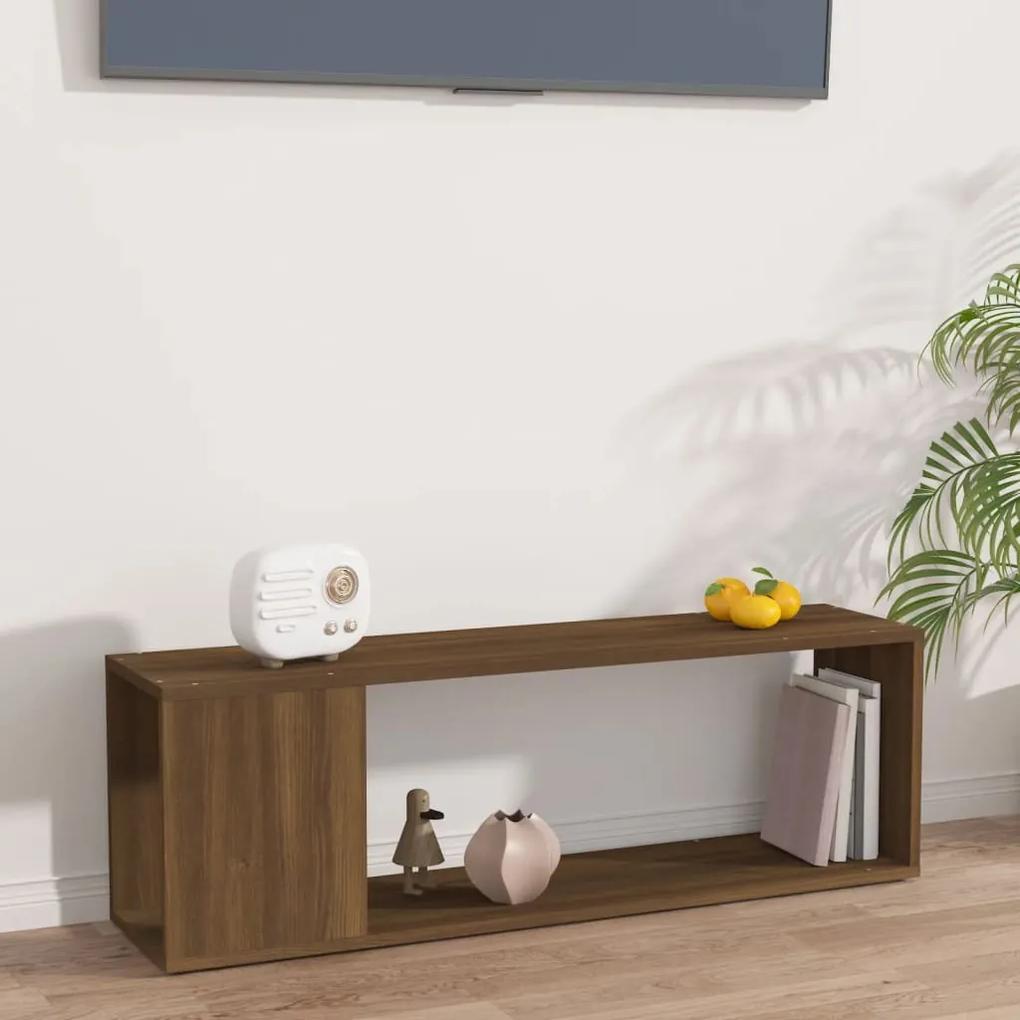 vidaXL Tv-meubel 100x24x32 cm bewerkt hout bruineikenkleurig