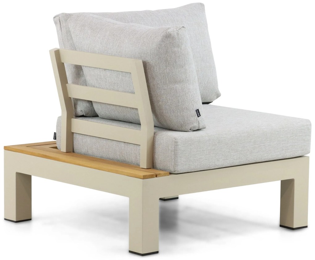 Loungeset 6 personen Aluminium/Teak Taupe Lifestyle Garden Furniture Vittoria