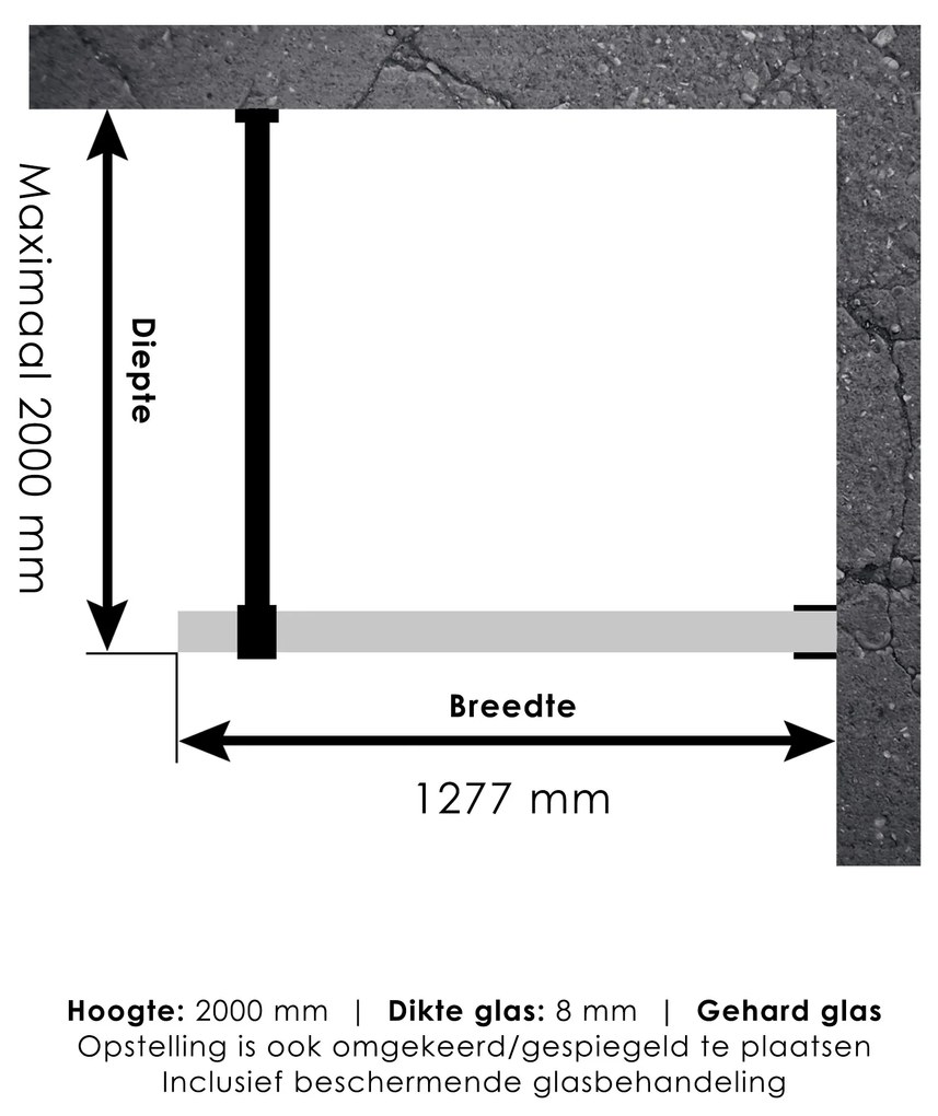 Brauer JC profielloze inloopdouche 130cm koper