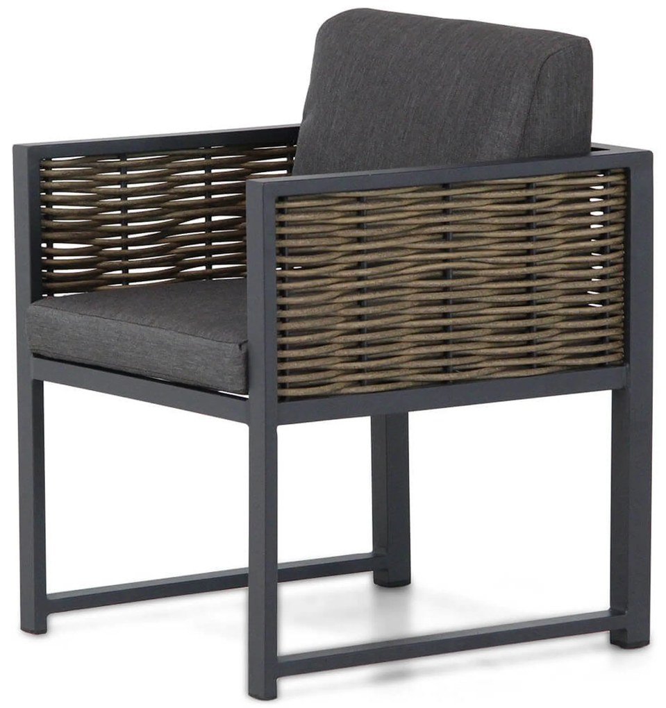 Tuinset 6 personen 230 cm Aluminium/wicker Grijs Santika Furniture Santika