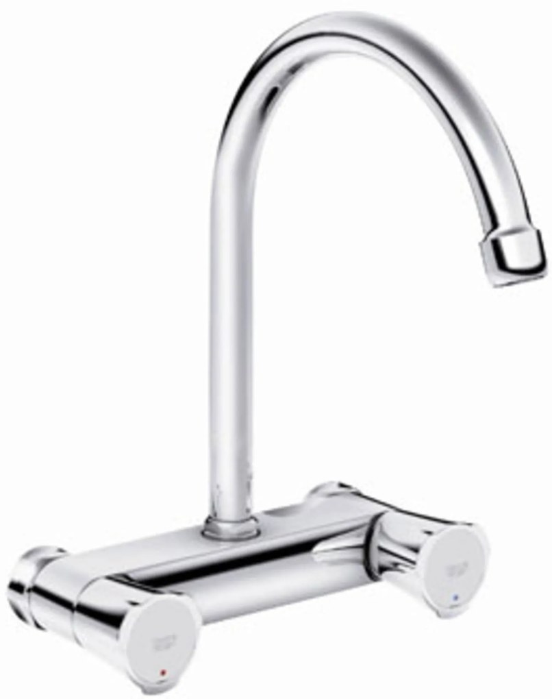 Grohe Costa L wand keukenkraan met bovenuitloop Chroom