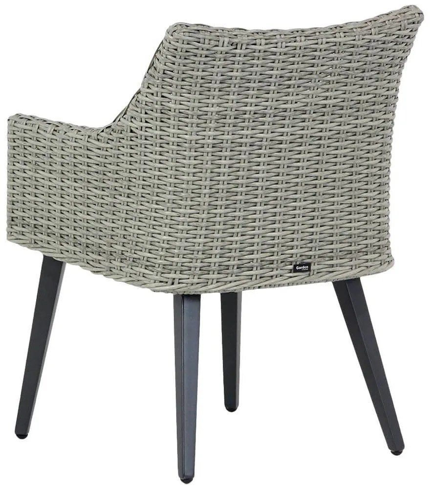 Tuinset 4 personen 95 cm Aluminium/wicker Grijs Garden Collections Milton/Veneto