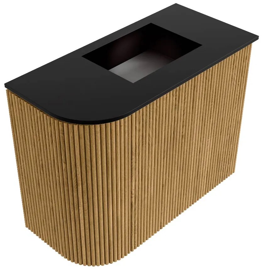 Mondiaz Joya 50cm toiletmeubel ronding links oak met wastafel faye rechts zonder kraangat urban