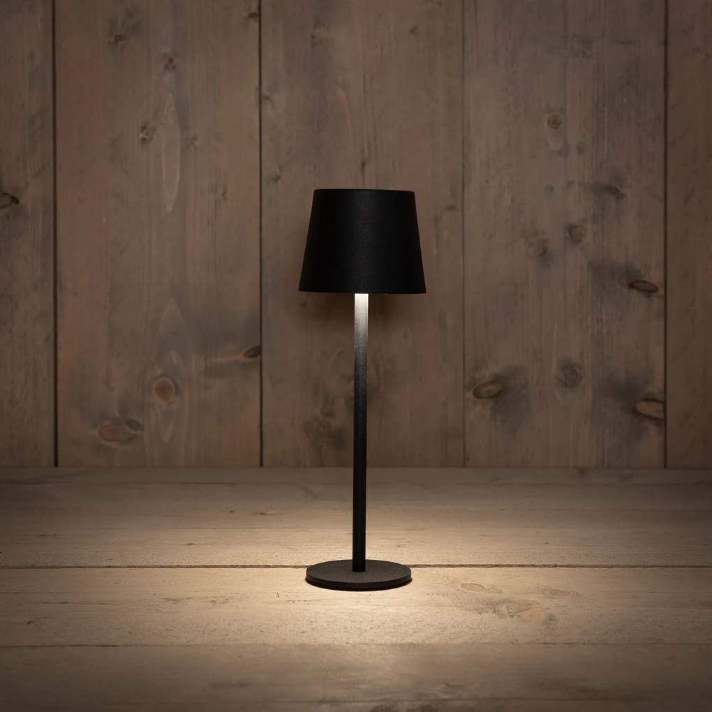 Anna's Collection draadloze tafellamp - Mat zwart - Oplaadbaar met USB - Dimbaar warm wit